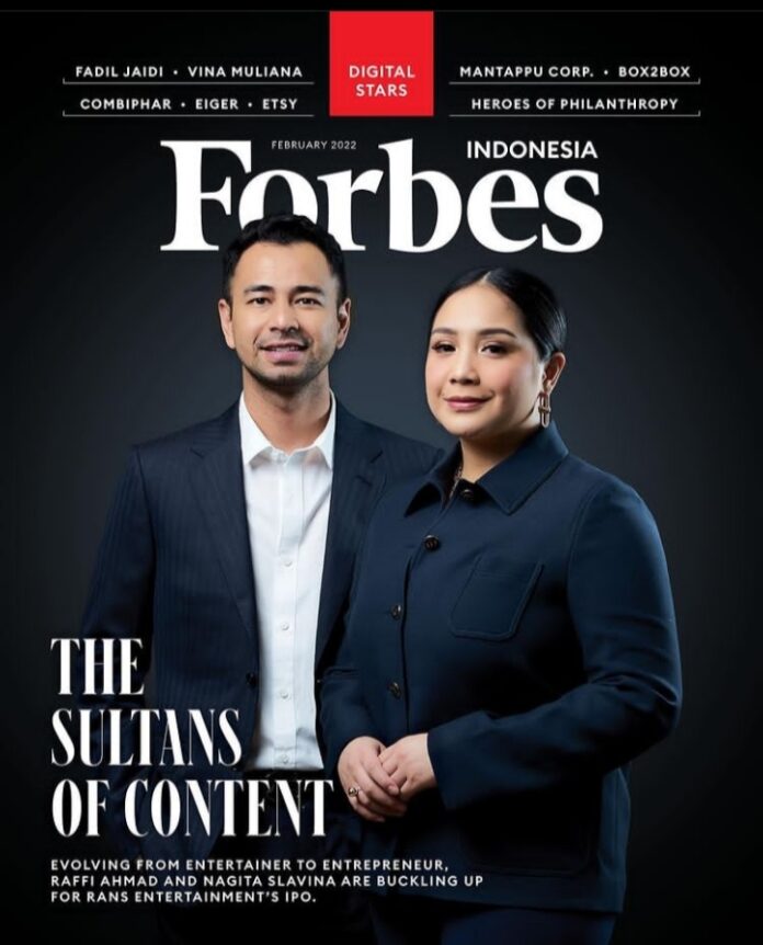 Raffi Ahmad dan Nagita Slavina jadi Cover Majalah Forbes, Ini Alasannya!